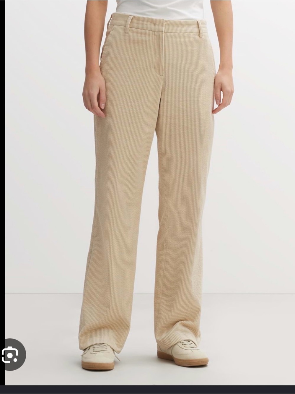 Opus Pants Womens 38 Fits 8 Wide Leg Cotton Corduroy Beige Mahlia neutral